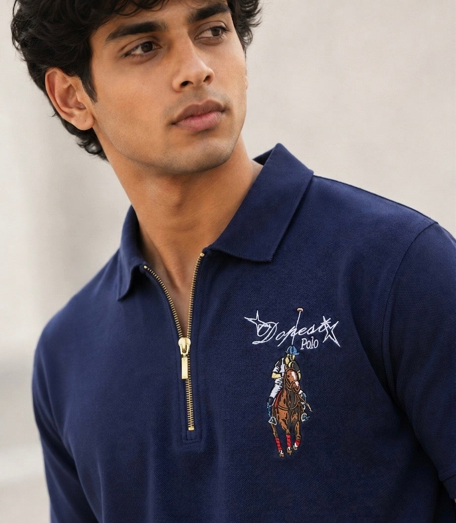 Embroidered Quarter Zip Signature Polo